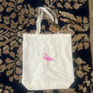 Flamingo Canvas Tote bag new with tags